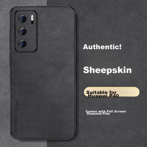 Funda Para HUAWEI P40 Shangsu Cuero Cordero Negro