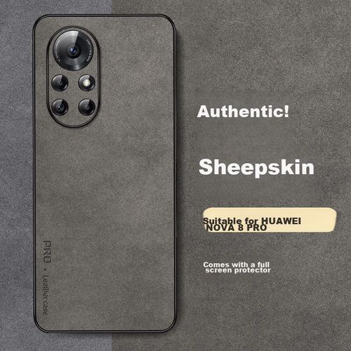 Funda Para HUAWEI Nova 8 Pro Shangsu Cuero Cordero Gris