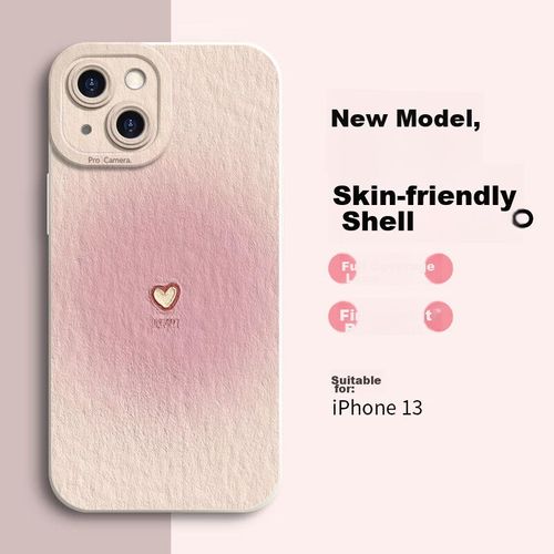 Funda Para IPHONE 13 Yingkaida Silicona Rosa Corazón