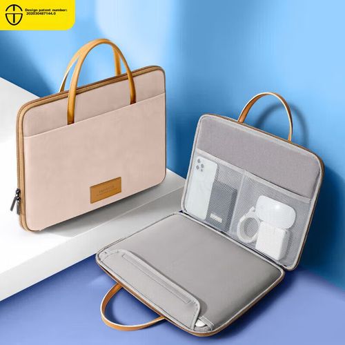 Funda para laptop TAIKESEN 15.6" de cuero sintético Gris unisex