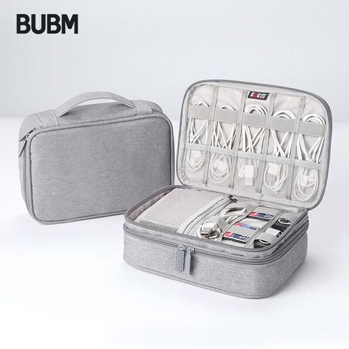 Funda organizadora de cables BUBM doble capa Gris