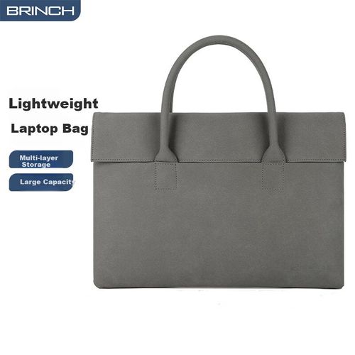 Bolsa para laptop BRINCH de cuero de ante Rosa para mujer