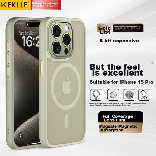 Funda Para IPHONE 15 Pro Keklle Magnética TPU Dorado