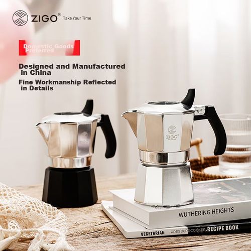 Cafetera Moka Zigo 4 Tazas Azul