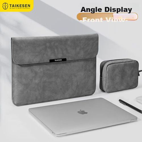 Funda para laptop TAIKESEN de cuero sintético Gris/Rosa para mujer
