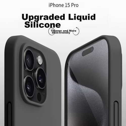 Funda Para IPHONE 15 Pro Escase Silicona Líquida Negra