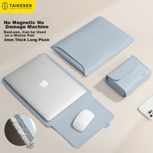 Funda para laptop TAIKESEN de cuero sintético Negra para unisex