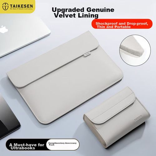 Funda para laptop TAIKESEN de cuero sintético Gris para unisex