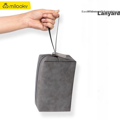Bolsa multifuncional Milooky de cuero PU Gris minimalista para unisex