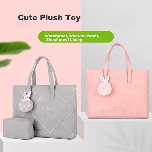 Bolso para laptop BRINCH Serie Extreme Bright de cuero sintético Rosa para mujer