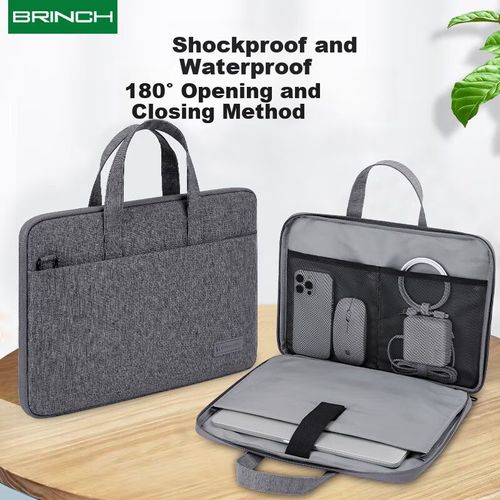 Mochila para laptop BRINCH de tela resistente Negro para unisex