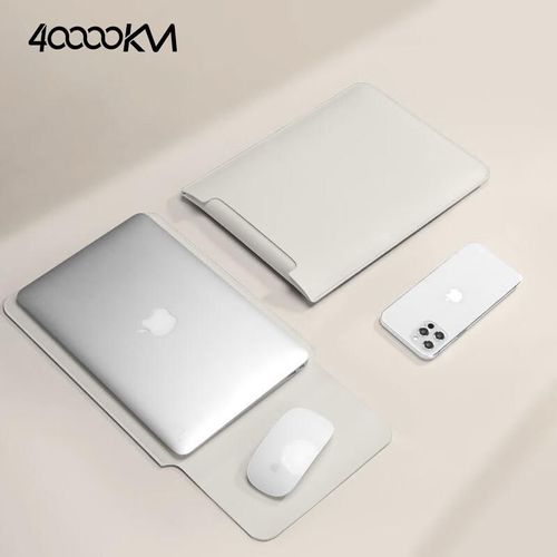 Funda para laptop Cuatro Mil Kilómetros 13.3" de cuero sintético Blanco Crema