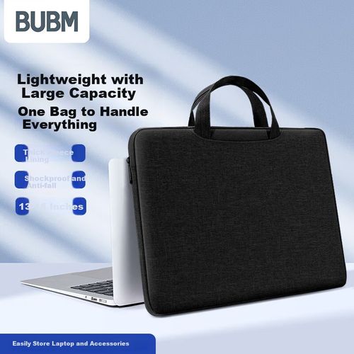 Bolsa para laptop BUBM de poliéster Negro/Gris unisex