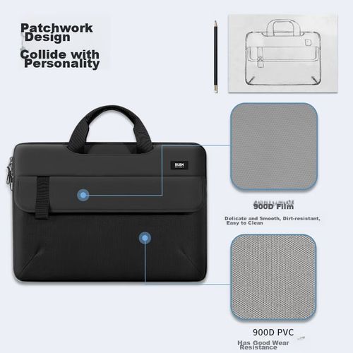 Mochila para laptop BUBM de poliéster Gris/Negro unisex