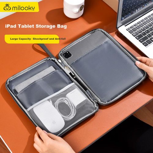 Funda para tablet Milooky compatible con iPad 10.2/Air 10.9 de cuero PU Gris para unisex