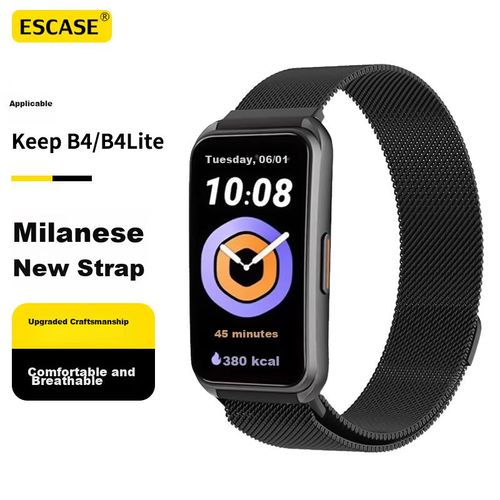 Correa De Acero Inoxidable Escase Para Keep B4/B4Lite 16Mm Negro