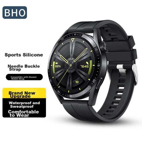 Correa De Silicona Bho Para Huawei Watch Gt5Pro/Gt4/Gt3Pro/Gt2 Watch4 Watch3 Negra