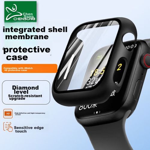 Funda De Vidrio Templado Chensong Para Apple Watch S9/S8/S7 45Mm Negro