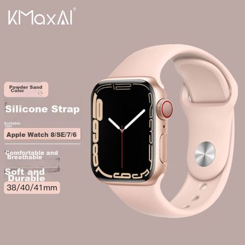 Correa De Silicona Kmaxai Para Apple Watch 7/6/Se/5/4/3/2/1 40/41Mm Rosa Arena