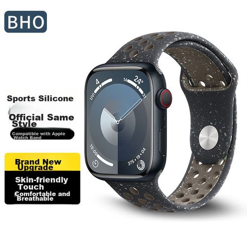 Correa De Silicona Bho Para Apple Watch S10/S9/Ultra 2 38/40/41Mm Blanco Con Negro