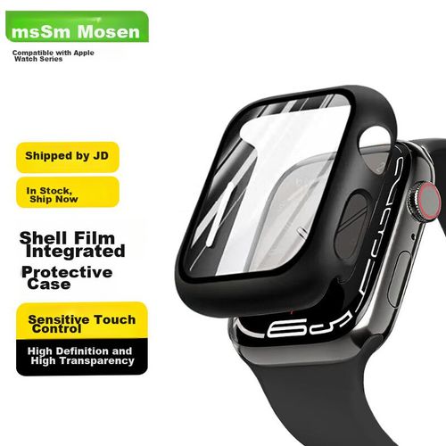 Funda De Vidrio Templado Mssm Para Apple Watch S9/8/7/6/5/Se 44Mm Negro