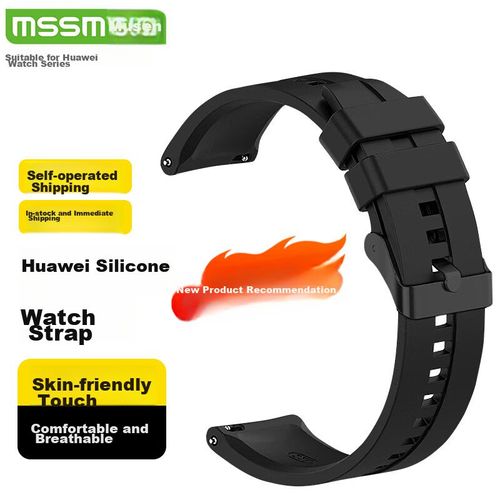 Correa De Silicona Mssm Para Huawei Gt3/2/Gt3Pro/Gt Cyber 20Mm Obsidiana