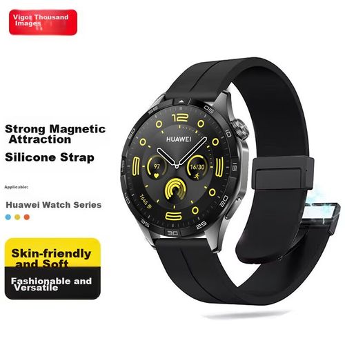 Correa De Silicona Magnética Wochitu Para Huawei Gt4/Gt5/Gt3/Watch 4/Watch 3 Pro 22Mm Negro