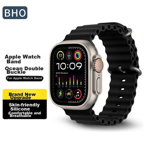 Correa De Silicona Bho Para Apple Watch 44/45/49Mm Negro Medianoche