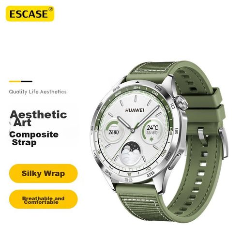 Correa De Nylon Y Silicona Escase Para Huawei Watch 46/48Mm Verde
