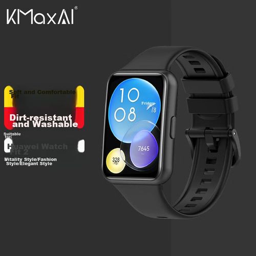 Correa De Silicona Kmaxai Para Huawei Watch Fit 2 Negra