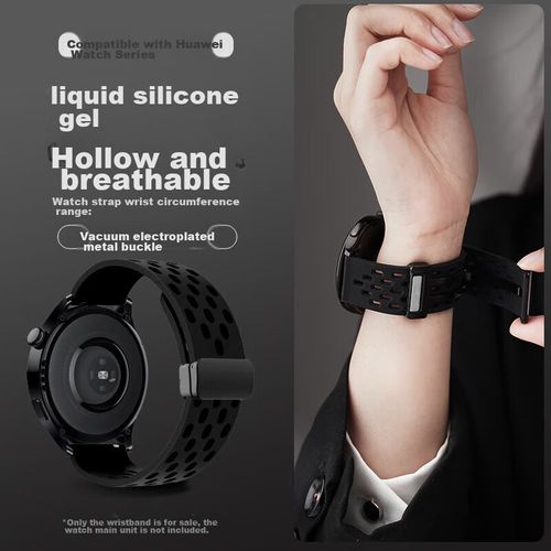 Correa De Silicona Watchbond Para Huawei Gt4/Gt5/Gt3/2 20Mm Negra