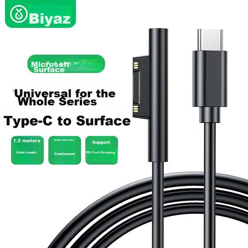 Cargador Magnético Biaze Para Surface Pro 45W Negro
