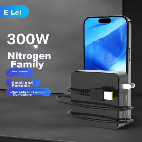 Adaptador De Corriente Para Laptop Elei Nitrogen 300W 20V-15A Conector Cuadrado