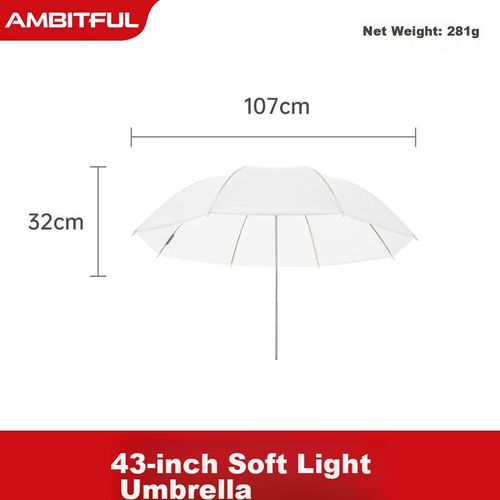 Paraguas Para Estudio Ambitful 43 Pulgadas Negro