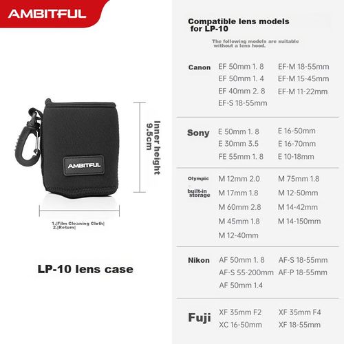 Funda Protectora Para Lentes Ambitful Lp10 Negra