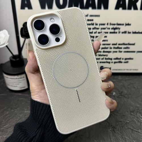 Funda Para Iphone 16 Pro Max Smorss Magnética Blanco Panal