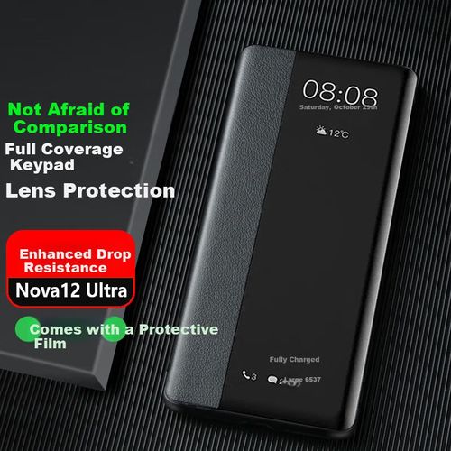 Funda Para Huawei Nova 12 Ultra Zhengjian Cuero Genuino Negra
