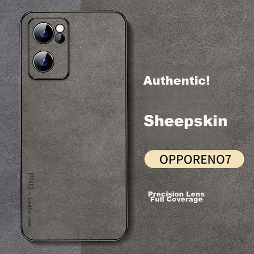 Funda Para Oppo Reno 7 Shangsu Piel De Cordero Gris
