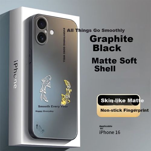 Funda Para Apple Iphone 16 Yingkaida Silicón Negra Mate