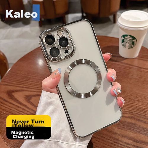 Funda Para Iphone 15 Pro Max Kelleia Electrochapada Magnética Gris