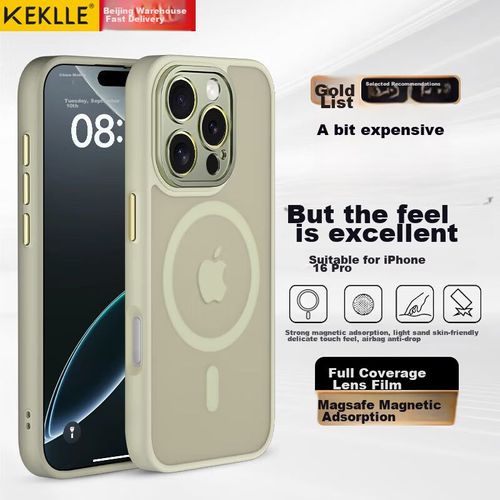 Funda Para Iphone 16 Pro Keklle Pc Tpu Imán Gris Titanio