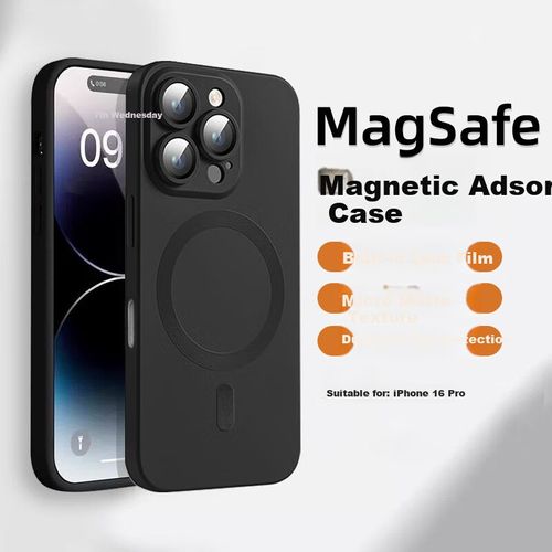 Funda Para Iphone 16 Pro Jiangming Magnética Magsafe Cristal Templado Negro
