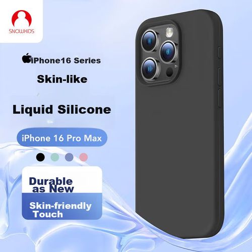 Funda Para Iphone 16 Pro Max Snowkids Silicona Líquida Negro