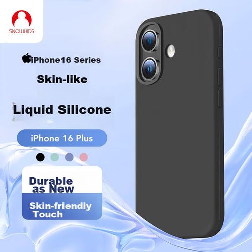 Funda Para Iphone 16 Plus Snowkids Silicona Líquida Negro