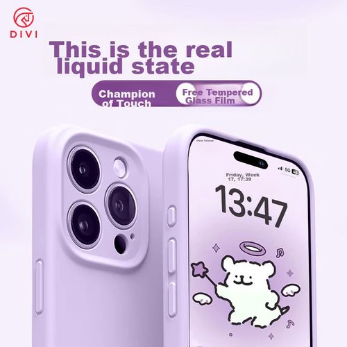 Funda Para Iphone 12 Pro Divi Silicona Líquida Morado