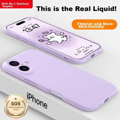 Funda Para Iphone 16 Divi Silicona Líquida Morada