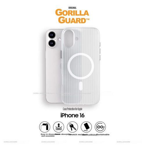 Funda Para Iphone 16 Gorilla Guard Ultra Delgada Blanca Esmerilada
