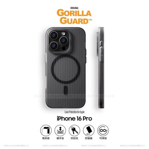 Funda Para Iphone 16 Pro Gorilla Guard Tpu Negra Mate
