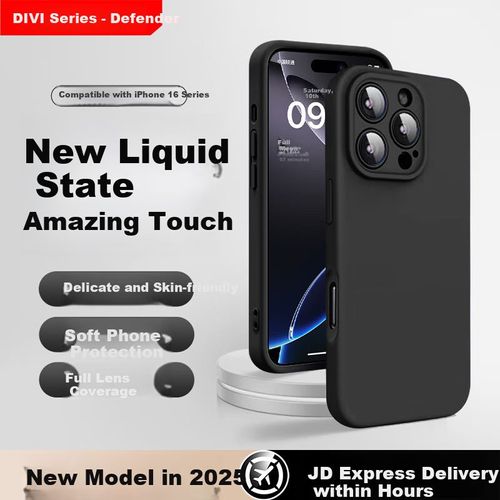 Funda Para Iphone 16 Pro Max Divi Silicona Líquida Negra