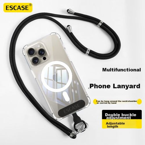 Cordón Para Teléfono Escase Doble Hebilla Ajustable Negro